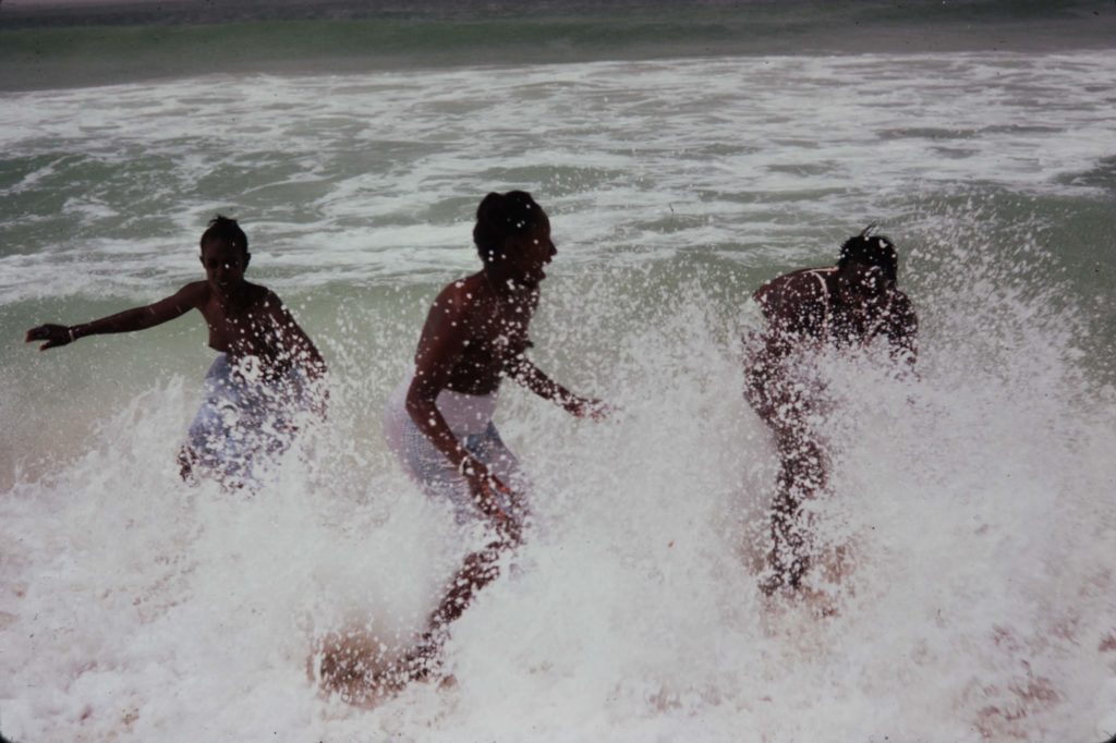 An outing at the beach in Nouakchott for the three women during their training session