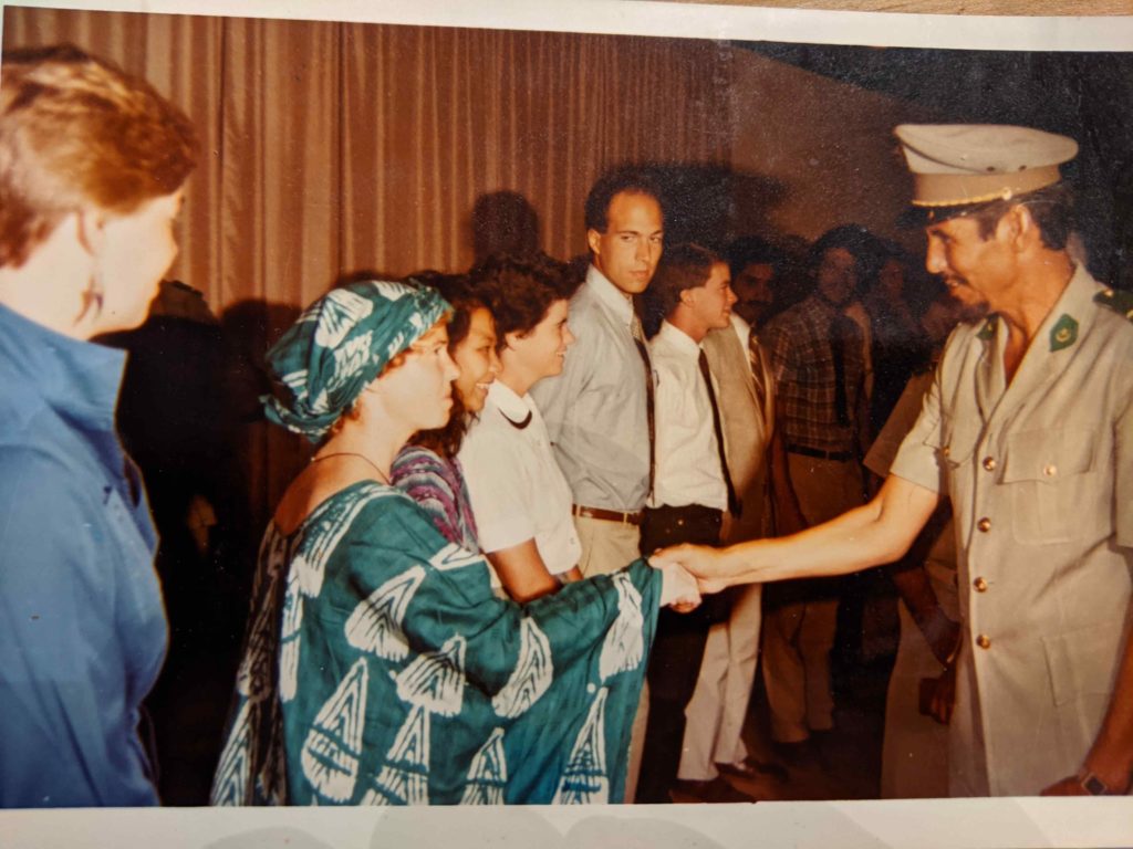 Greeting President Haidalla in the Presidential Palace