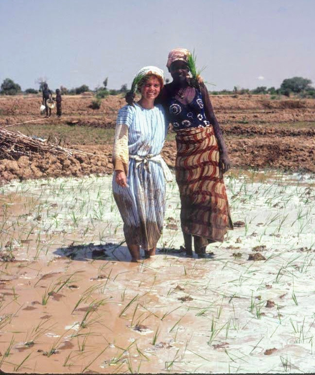 Athia Diaw after helping me transplant my rice field